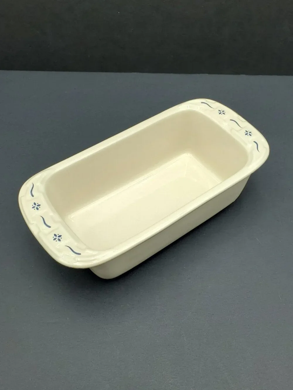 Longaberger Woven Traditions Classic Blue Small Loaf Dish Mini Loaf Pan